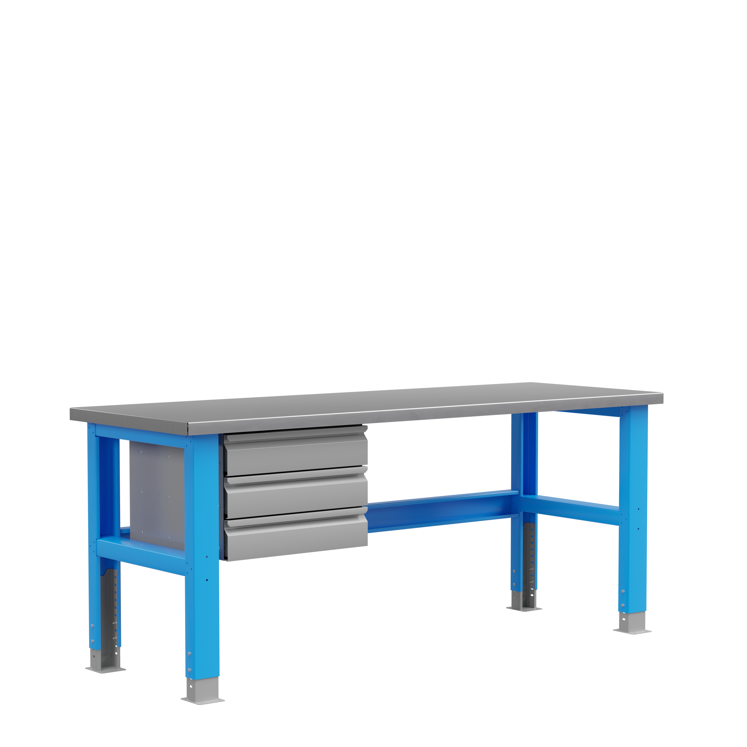 PLC 20.3 Стол металлический промышленный 2000x700 мм с тумбой на 3 ящика