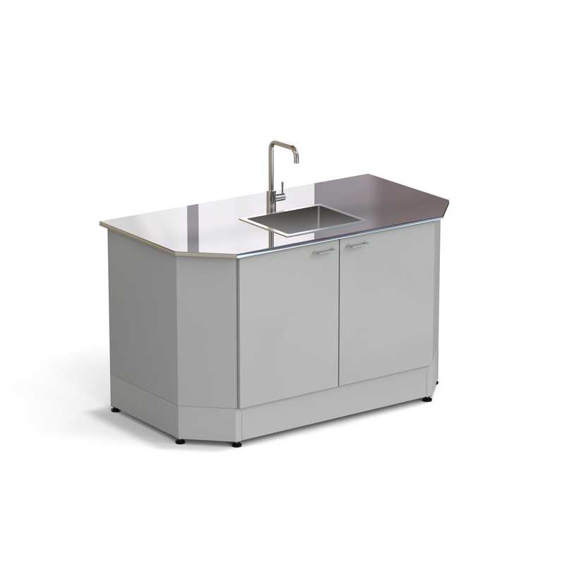 77.0076.10.06-01 Стол-мойка торцевая ЭКРОС 1500х800х900 мм, чаша нержавеющая сталь, раб. поверхность - НЕРЖАВЕЮЩАЯ СТАЛЬ