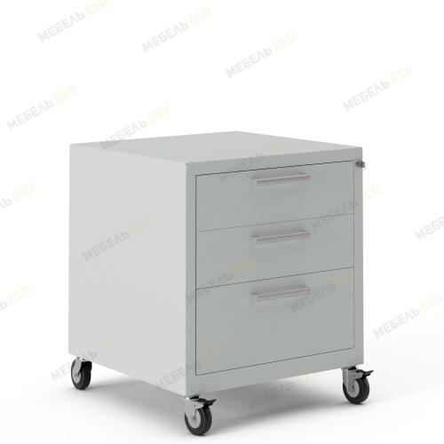 Подкатная металлическая тумба 490x580x610 мм на 3 ящика (Артикул:D3/M)