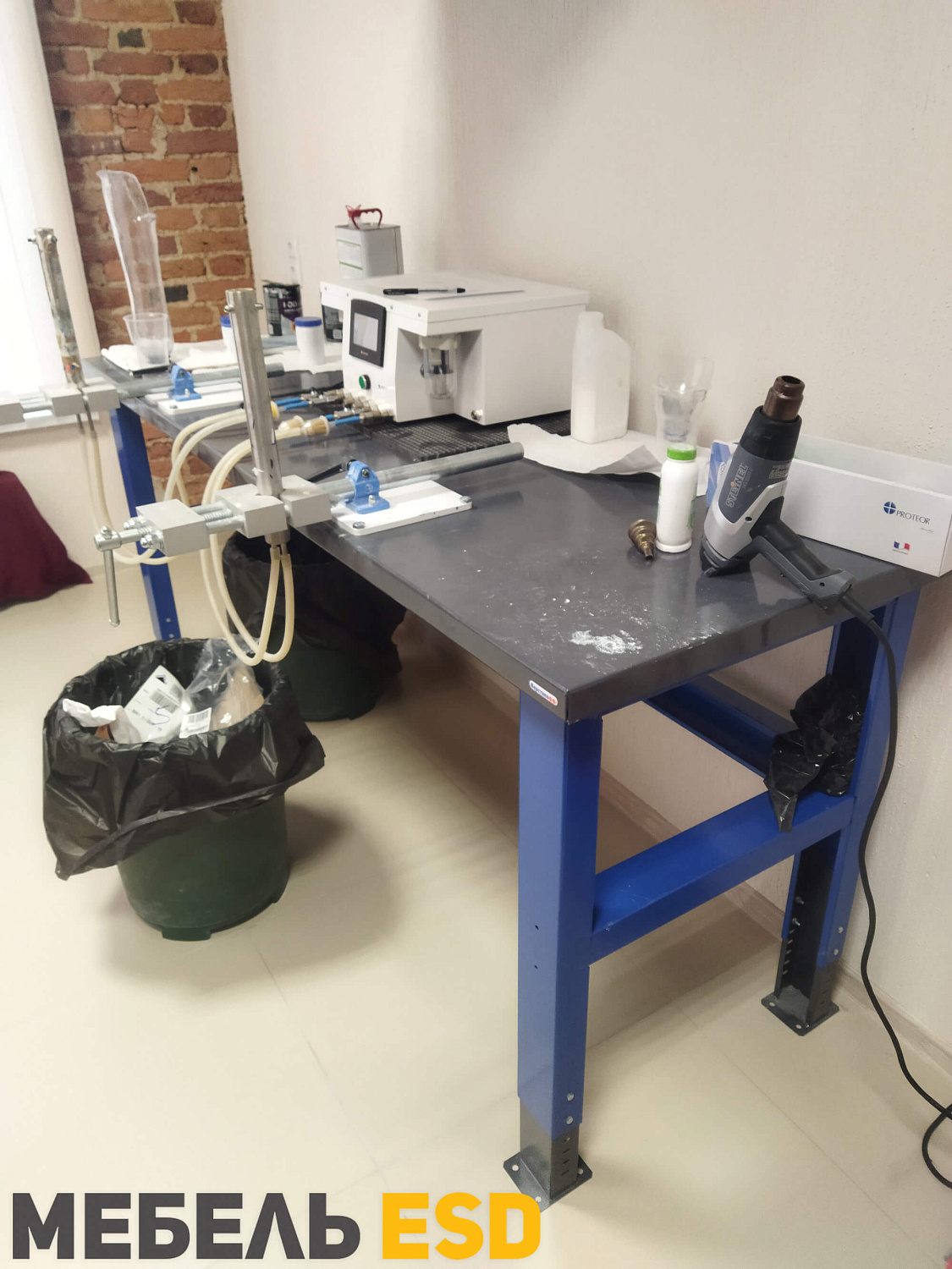 PLC 15.3 Стол металлический промышленный 1500х700 мм с тумбой